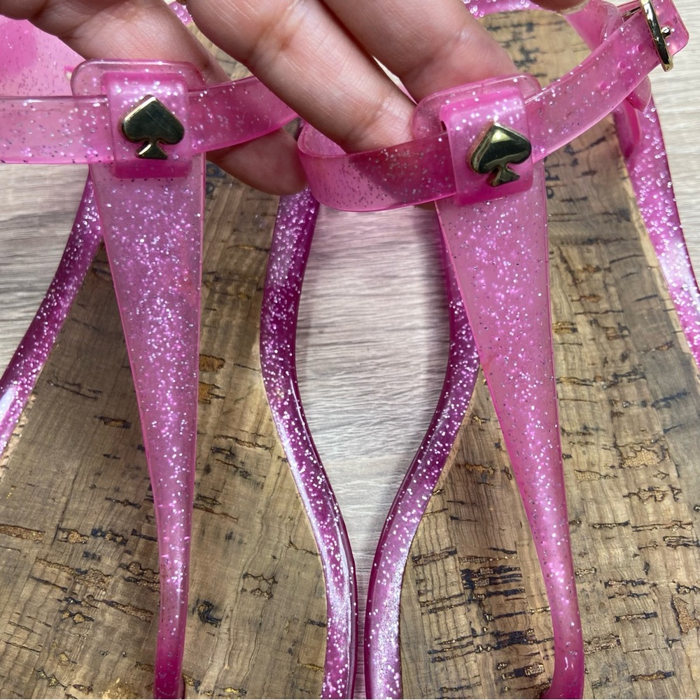 Kate Spade Pink Glitter Jelly Sandals Size 7 - Picture 7 of 8